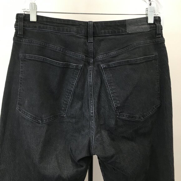 MADEWELL 5 Pocket Logo Hardware Dark Gray/Black Denim Curvy 90's Straight Jeans - Picture 9 of 12